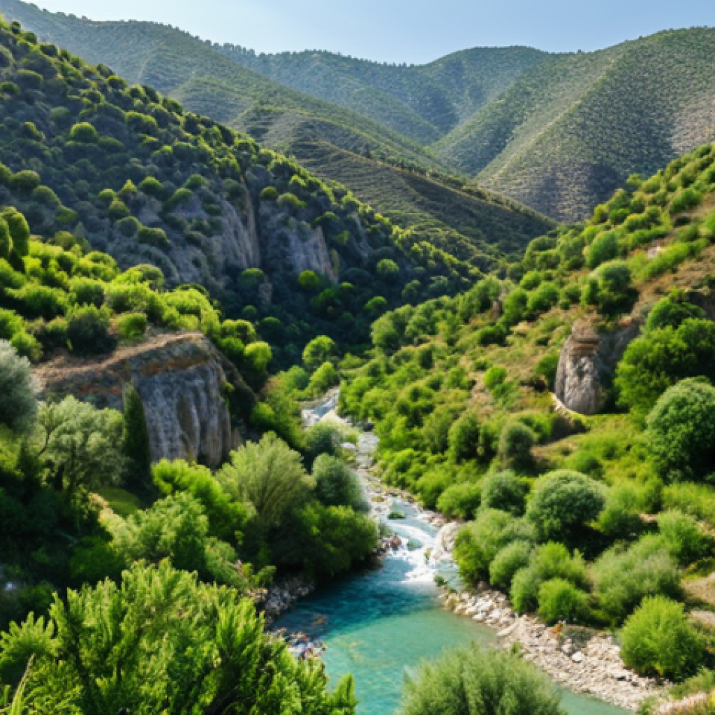 A lush, restored natural landscape in Turkey, teeming with diverse flora and fauna, attracting sustainable tourism and benefiting the local economy.
